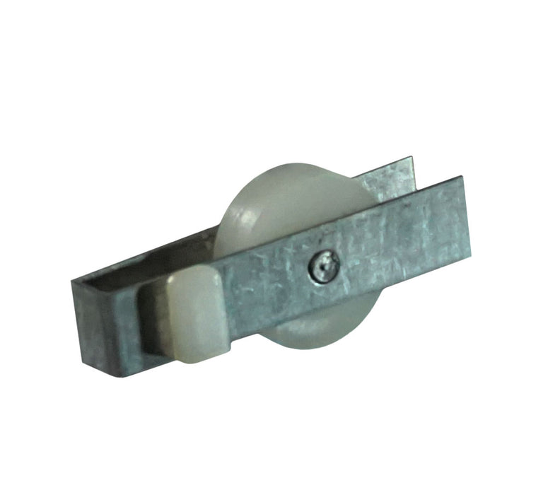 WRS 1-1/2" Sliding Window Roller with Metal Housing - Flat Nylon Wheel