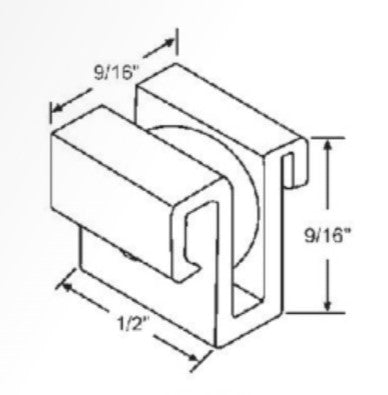 WRS 9/16" Nylon Roller & Housing - White