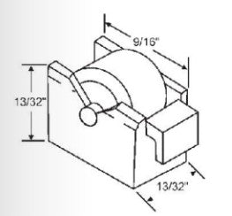 WRS 9/16" Nylon Sliding Window Roller Assembly - 25/64" Dia. Metal Wheel