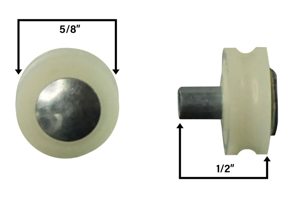 WRS 5/8" Concave Sliding Window Roller - Nylon, Metal