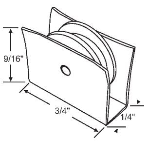 9/16" Grooved Metal Roller with Metal Housing