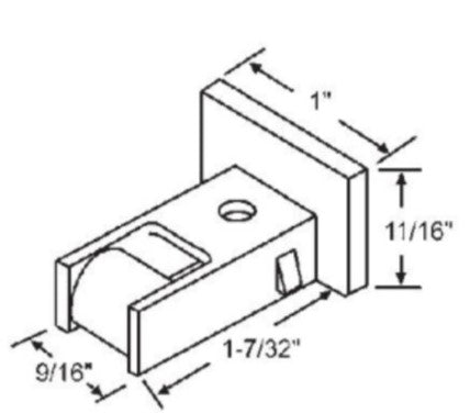 WRS White Nylon Window Roller & White Nylon Housing - 1-7/32"