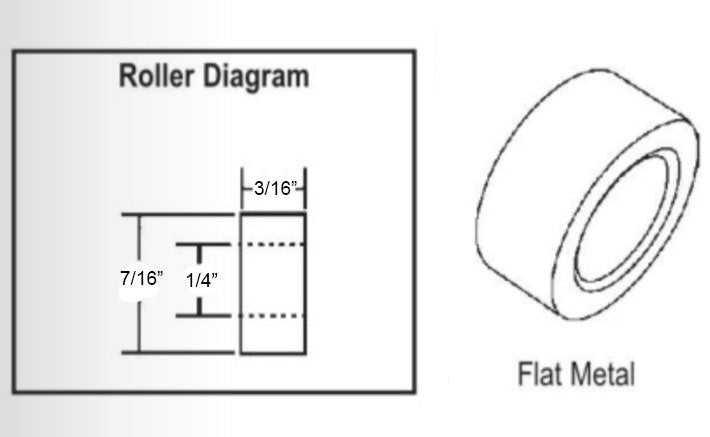 WRS Flat Metal Sliding Window Roller Wheel - 7/16"