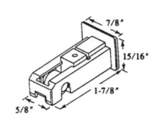 WRS Brass-Coated Roller & White Nylon Housing - 1-7/8"