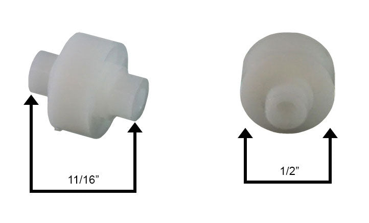 WRS White Nylon Roller Wheel - 1/2"