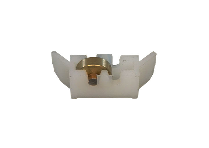 WRS 1-1/2" Window Roller & Housing Assembly - White Nylon Housing, Metal Wheel