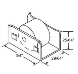 WRS Metal Housing & Nylon Wheel Roller Assembly - 3/4"