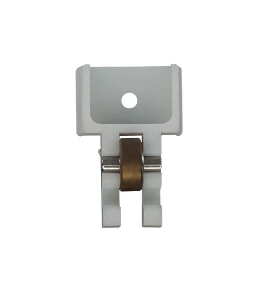 WRS 1-3/4" Sliding Window Roller & Housing - White Nylon, Brass-Coated Metal