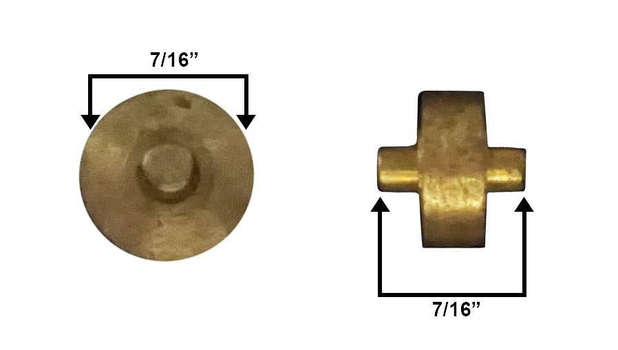 WRS 7/16" Flat Sliding Window Roller - Brass