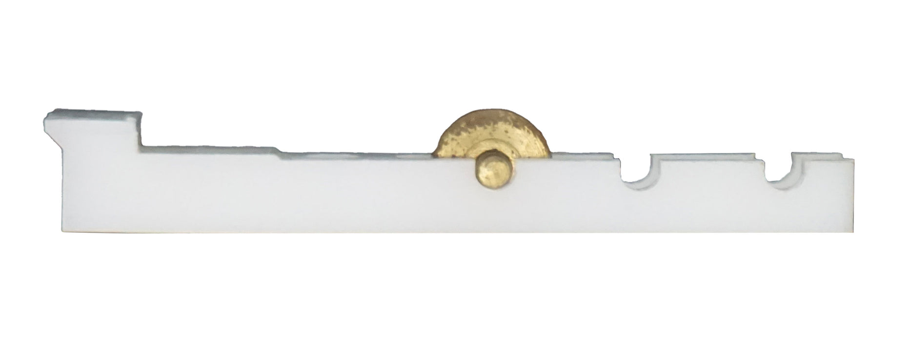 WRS 2-3/4" Window Roller Assembly - White Nylon Housing, Brass-Coated Wheel