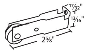 WRS Steel Grooved Sliding Window Roller - 2-5/8"