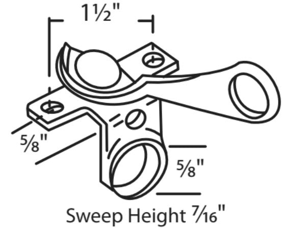 WRS 1-1/2" Pole Operated Sweep Lock - White Bronze