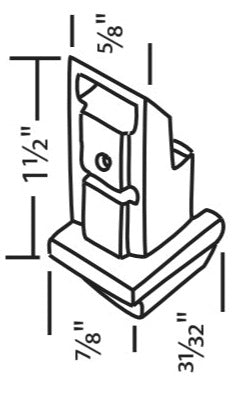 02-0613 Diagram of WRS 1-3/4" Sash Cam - White