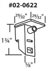 02-0622 Diagram of WRS 1-3/4" x 29/32" White Sash Cam