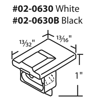 02-0630 Diagram of WRS 1" x 13/16" White Sash Cam