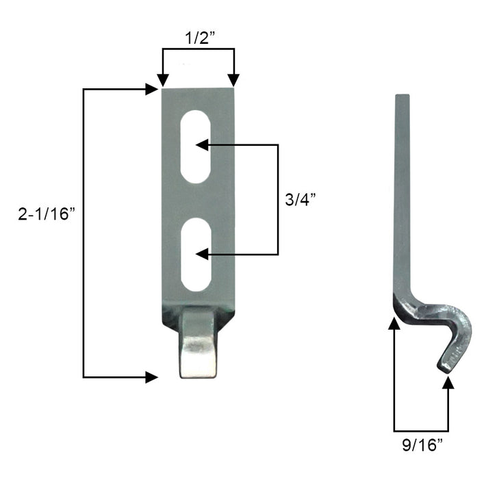 WRS 2-1/16" Sliding Glass Door Keeper - Die Cast