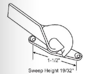 WRS 1-1/2" Zinc/Die-Cast Left Hand Sweep Lock  -  Brite Finish