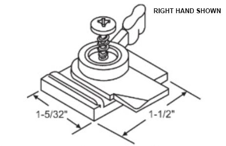 WRS 1-5/32" White Plastic Sweep Lock - Left or Right Hand