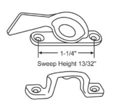 WRS 1-1/4" Sweep Lock & Keeper Set  -  White Bronze