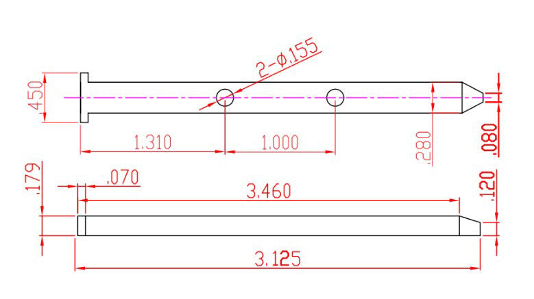 WRS Zinc Die Cast 3-1/8" Pivot Bar