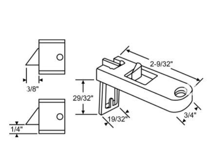 WRS Keller 2-1/4" Locking Tilt Latch Set - White