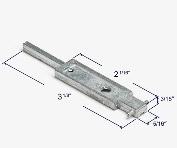 WRS 3-1/8" T-Nose Pivot Bar - Die-Cast/Zinc Finish