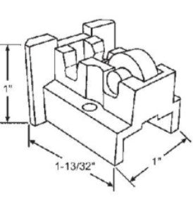 WRS 1-13/32" Plastic Housing with Brass Roller - Black