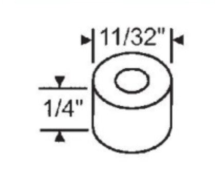 WRS 40 Series 11/32" Screw Bushing  -  White Nylon