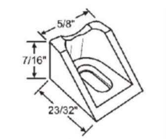 WRS 100/150 Series 23/32" Sash Guide - White Nylon