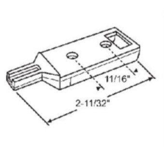 WRS 2-11/32" Wingless Pivot Bar - Zinc/Die Cast