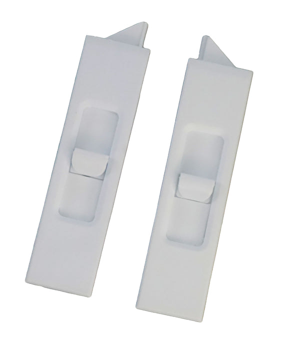 2-5/8" White Tilt Latch Set - 1/4" Nose - 3/16" Snap Style