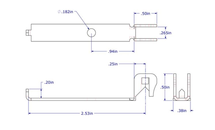WRS 2.53" Stamped Steel Spiral Balance Bracket - 100 Series or 40 Series