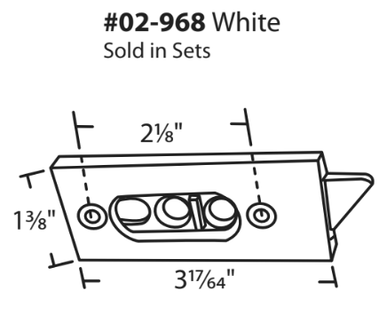 WRS 2-1/8" White Tilt Latch Set