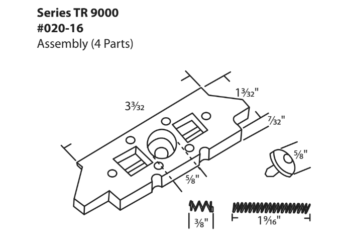 WRS Traco Series TR-9000 Black 4-Part Double Sided Tilt Latch - 3-3/32"