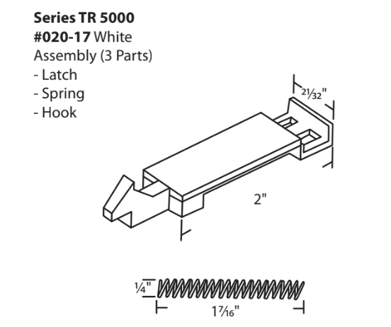 Traco Series TR-5000 3-Part White Tilt Latch