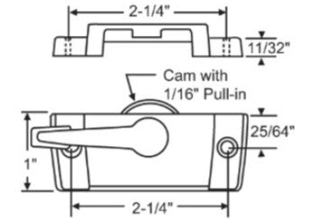 2-3/8" Sweep Lock & Keeper - White