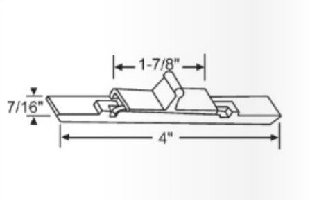 WRS Sliding Door Lock Bolt with Spring - Black