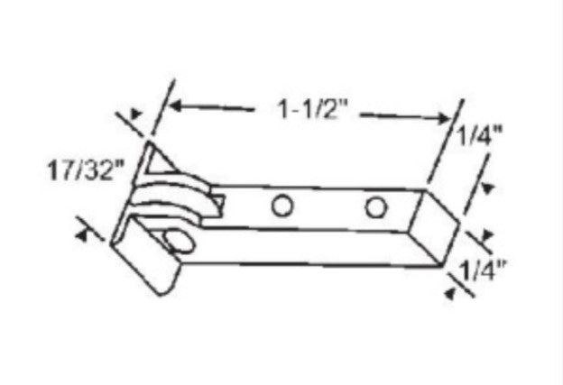 WRS White Nylon Sliding Window Roller with Flat Wheel - 7/16"