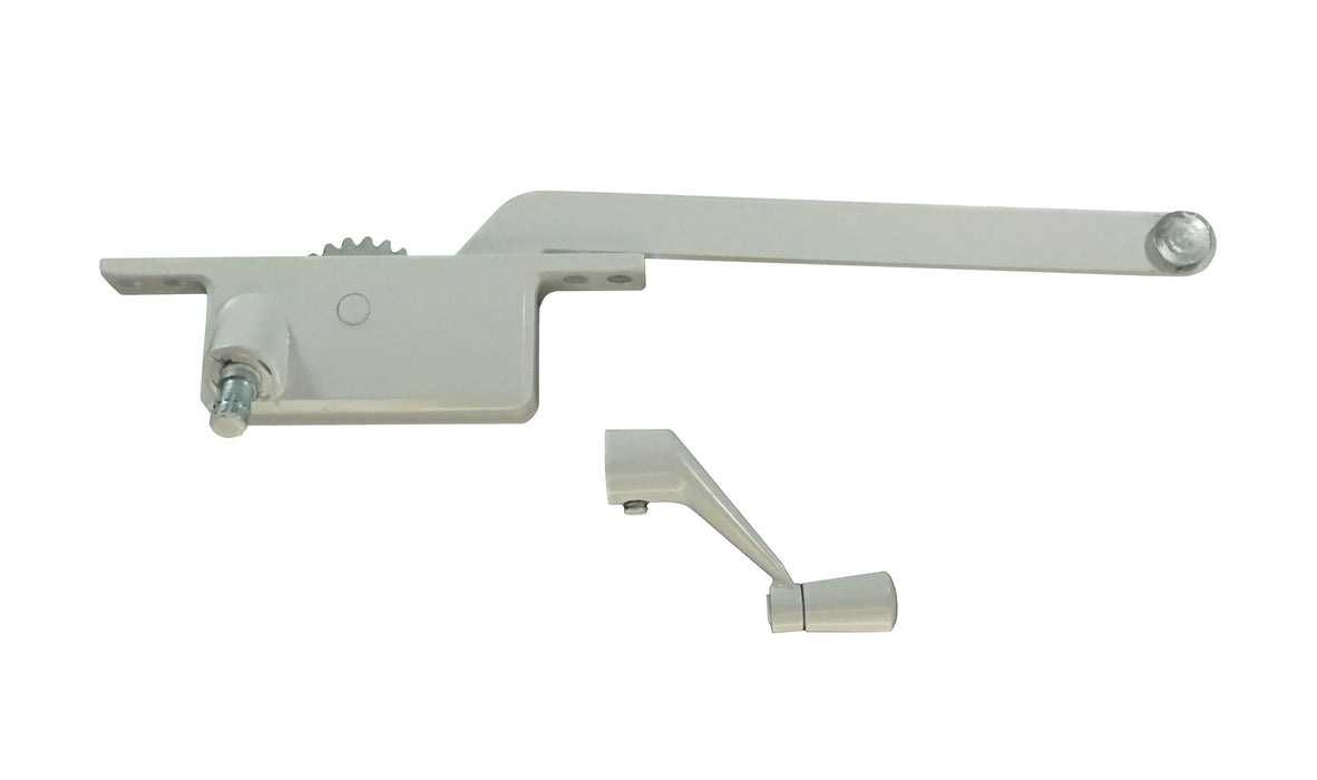 WRS 8" Face Mounted Left Hand Casement Operator and Handle Set - White