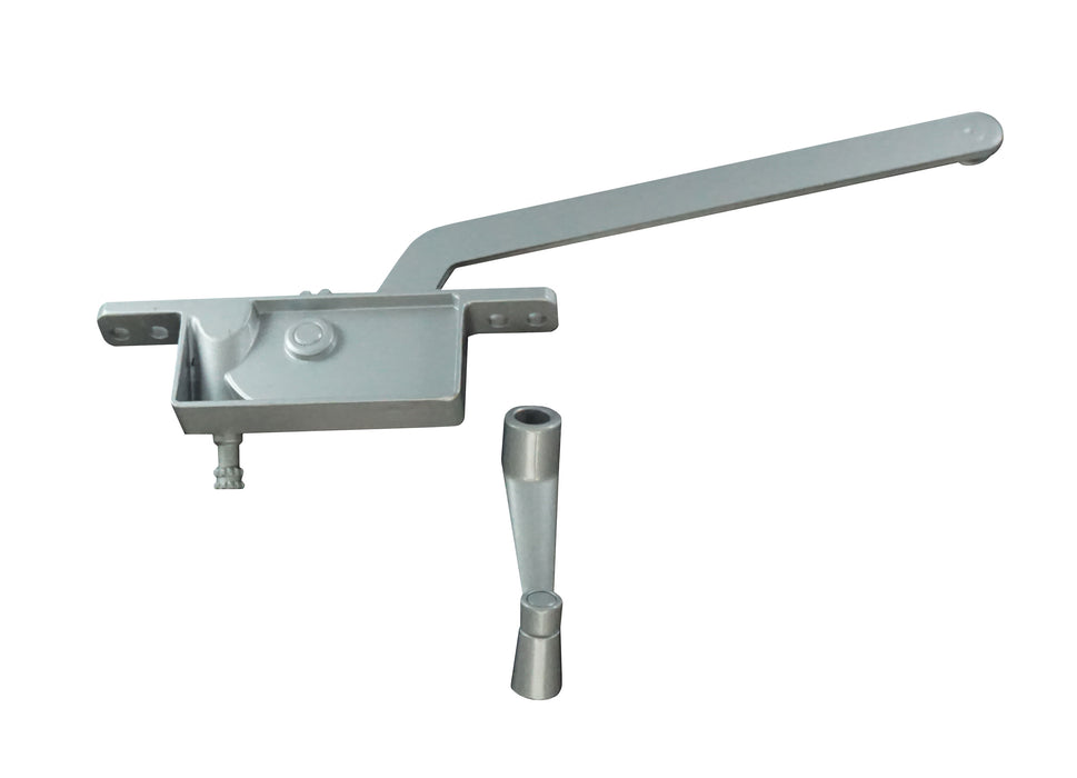 WRS Right Hand Single Arm 8" Casement Operator and Handle Set  -  Aluminum