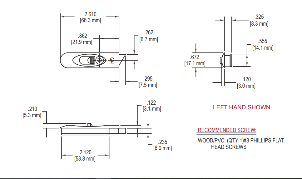 Truth Hardware Tilt Latch Diagram