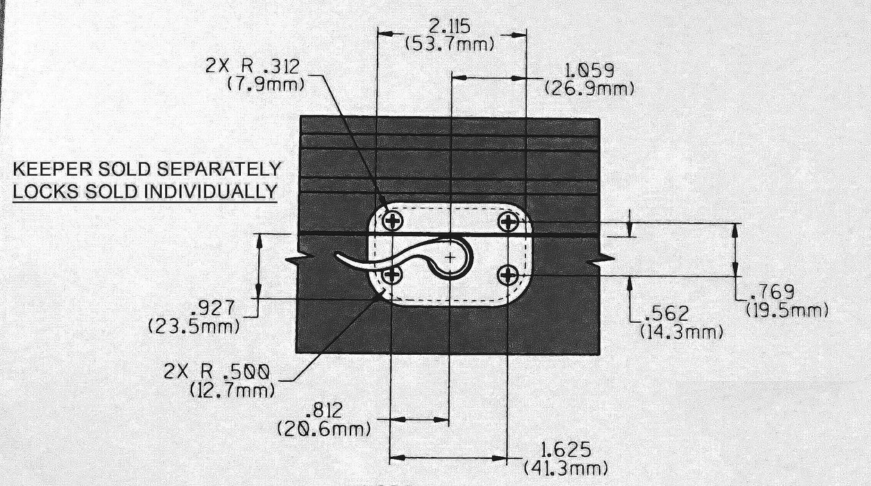 WRS Truth 1-5/8" Flange Mounted Check Rail Sweep Lock - White
