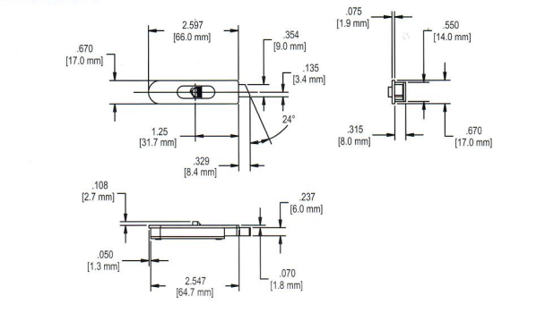 022-193 Truth Hardware Clay Die Cast Tilt Latch Diagram