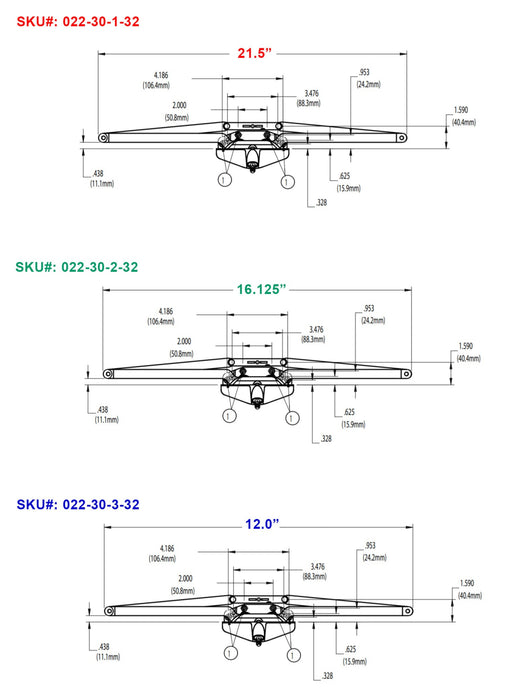 WRS Truth 21-1/2" Awning Operator - Single Pull - White