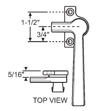 WRS 1-1/2" Left or Right Hand Cam Handle - Dark Bronze