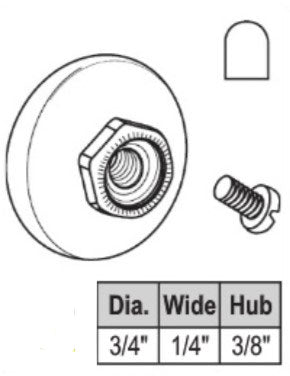 WRS White Nylon Shower Roller - 3/4" Diameter