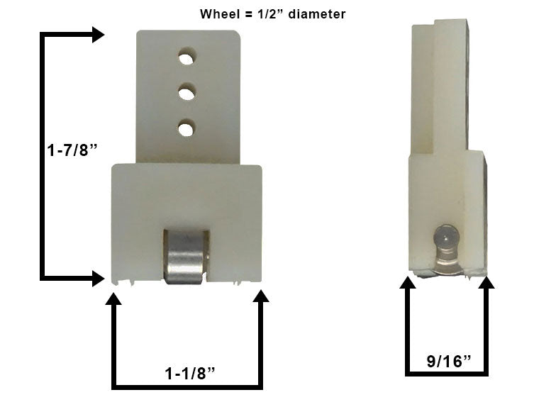 WRS Window Roller Housing with Steel Wheel - 1-7/8"