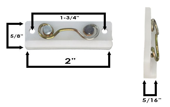 WRS 2" Sash Guide/Retainer with Spring - White