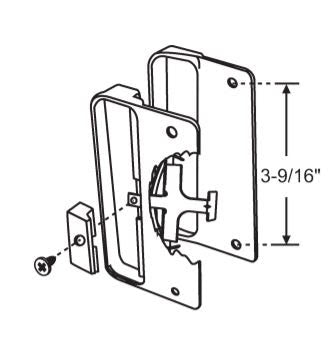 WRS 3-9/16" Patio Door Handle Set - Black