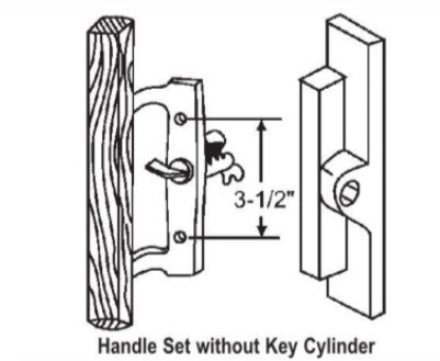WRS Patio Door Handle Set (without Key Cylinder)  -  White